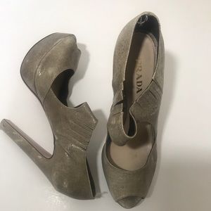 Prada peep toe pumps